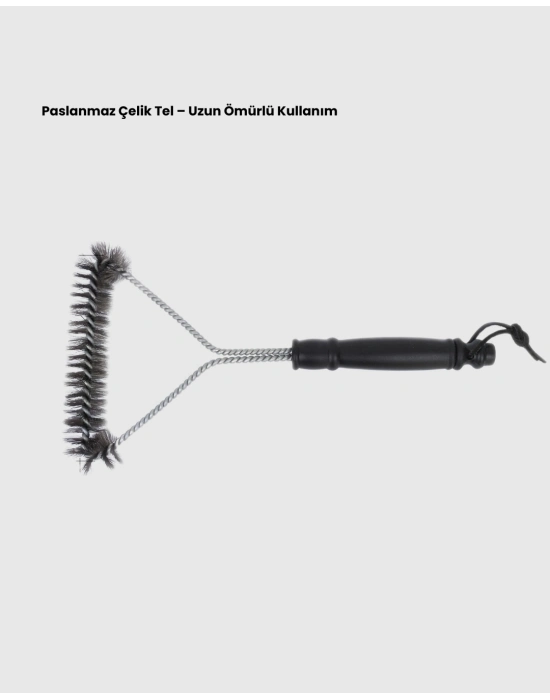 ® Paslanmaz Çelik Izgara Temizleme Fırçası Mangal ve Barbekü İçin
