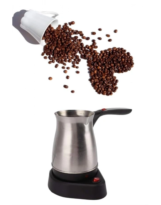 ® Paslanmaz Çelik Türk Kahvesi Makinesi 6 Fincan Kpasiteli Elektrikli Cezve