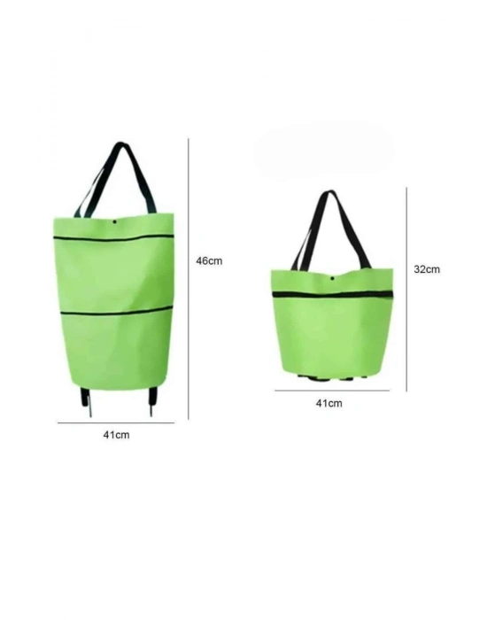 ® Pazar Arabası ve Alışveriş Çantası Çift Yönlü Kolay Tekerlekli Taşınabilir