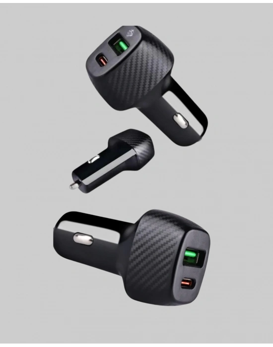 ® PD Destekli 38W Araç Şarj Başlığı Type-C + USB Çift Çıkış Hızlı Şarj