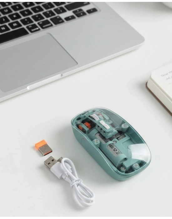 ® Pilli Kablosuz Mouse Bluetooth ve USB Uyumlu Sessiz Tıklama