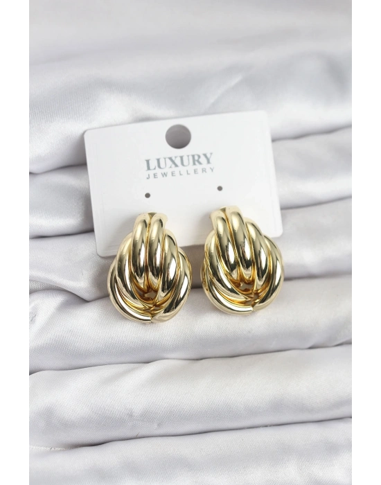 ® Pirinç Gold Renk Vintage Kadın Küpe