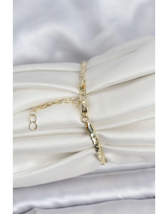 ® Pirinç Gold Renk Zirkon Taşlı Kadın Bileklik