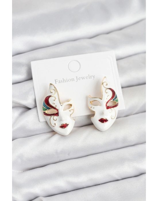 ® Pirinç Maske Model Kadın Küpe