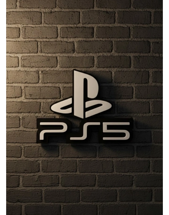 ® PlayStation 5 Logo Duvar Dekoru Minimal Tasarım 16×12 cm
