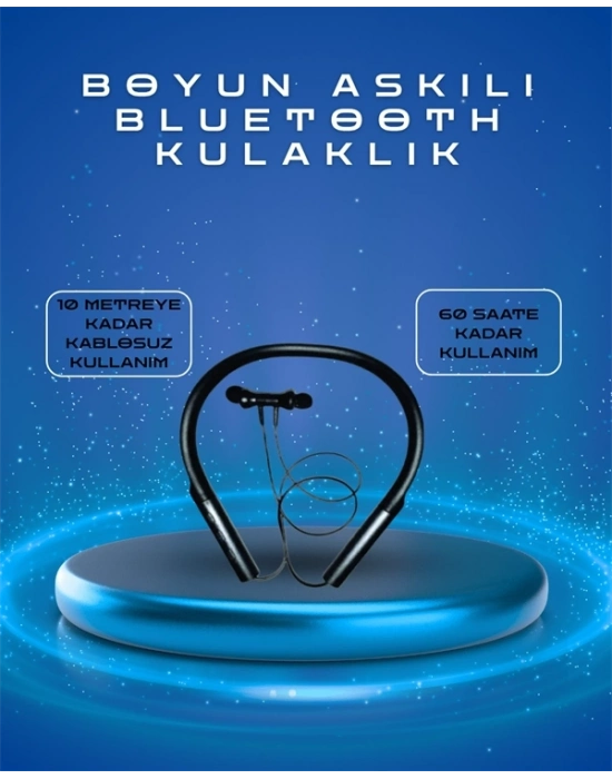 ® Polygold PG-100 Type-C Şarjlı Bluetooth Kulaklık – Boyun Askılı, Uzun Pil Ömürlü, Mikrofonlu