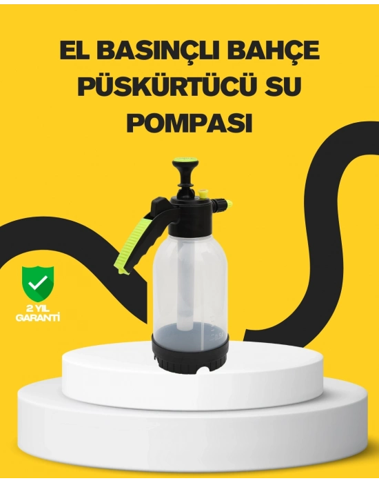 ® Pompalı Köpük Püskürtücü 2 Litre Dayanıklı Manuel Basınçlı Yıkama Şişesi
