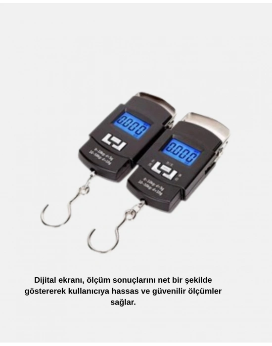 ® Portatif Dijital El Kantarı – Bavul, Kargo ve Paket Tartı Cihazı 50 Kg