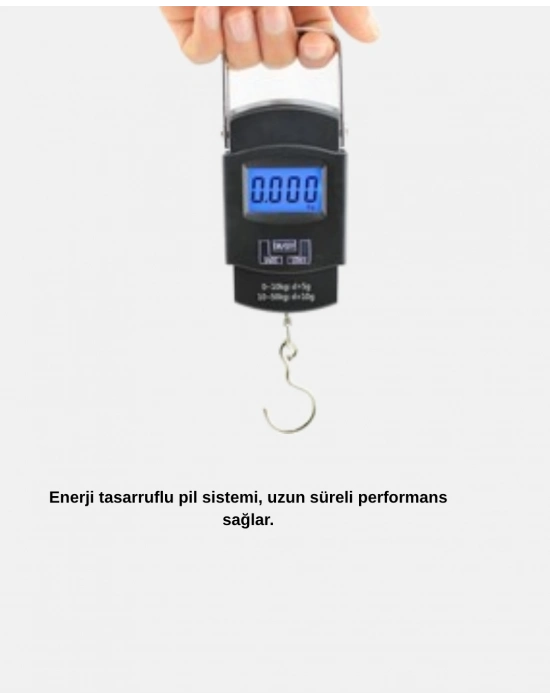 ® Portatif Dijital El Kantarı – Bavul, Kargo ve Paket Tartı Cihazı 50 Kg