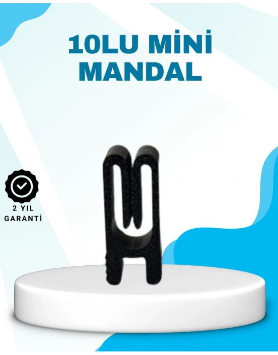 ® Poşet Kapatma Mandalı Hava Geçirmez Siyah 10 Adet Set