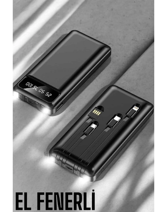 ® Powerbank 20.000 Mah Dijital Göstergeli LCD Ekran Uzun Pil Ömrü