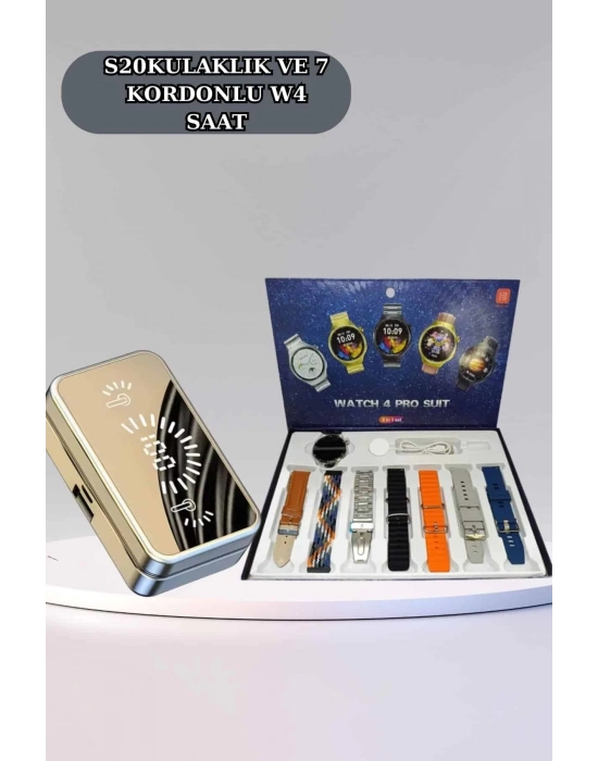 ® Powerbank Aynalı Bluetooth Kulaklık Ve Akıllı Saat Seti ANC Özelliği Dokunamatik