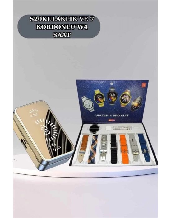 ® Powerbank Aynalı Bluetooth Kulaklık Ve Akıllı Saat Seti ANC Özelliği Dokunamatik