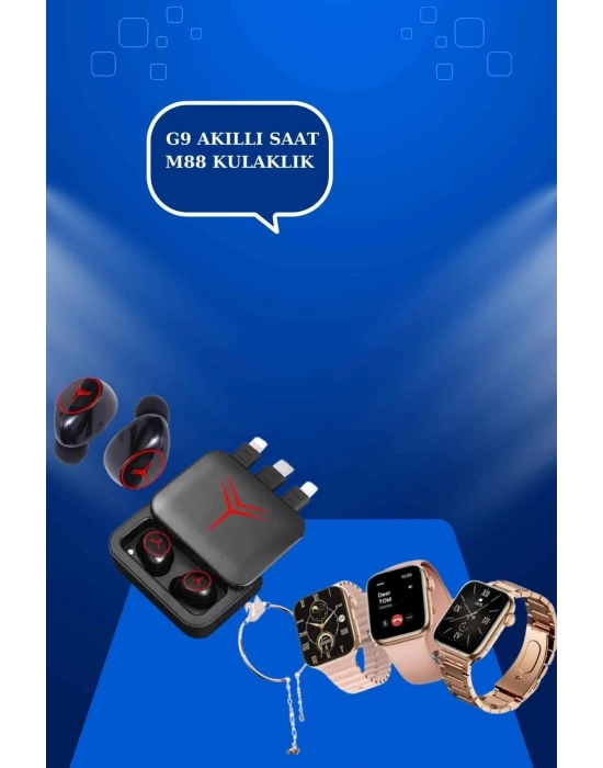 ® Powerbank Özellikli Bluetooth Kulaklık ve Nabız Ölçer Akıllı Saat Bileklik Hediyeli