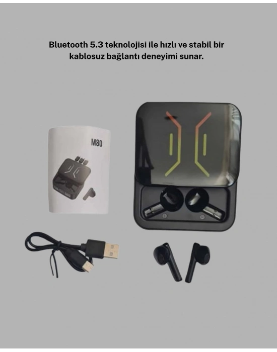® Powerbank’lı Bluetooth 5.3 Kulaklık – Kablolu/Kablosuz Kullanım, Dokunmatik ve Uzun Pil Süresi