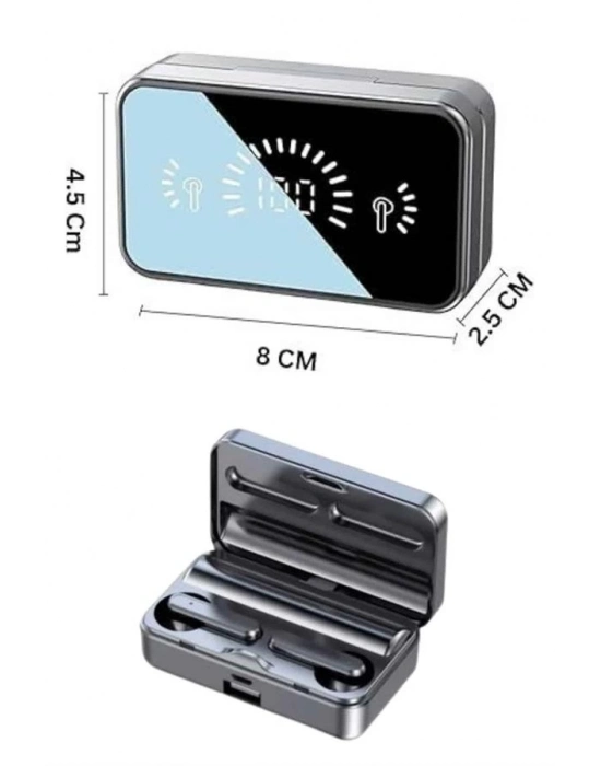 ® Powerbankli Bluetooth Kulaklık Yüksek Ses Aynalı Çift Dijital Gösterge Ekranı