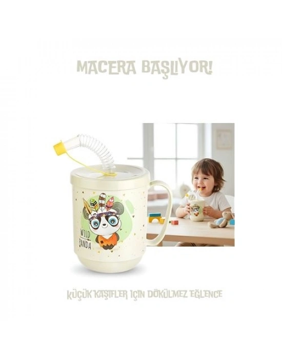 ® Premium Pipetli Çocuk Bardağı 350 ml -Alıştırma Bardağı ve Suluk
