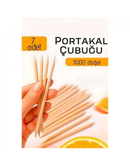 ® Profesyonel 7’li Portakal Çubuğu Seti - 11.5 cm Manikür & Pedikür Et İtici ve Tırnak Temizleme Seti