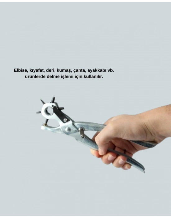 ® Profesyonel Deri Delme Pensesi Döner Başlıklı Kemer Delici 6 Fonksiyonlu