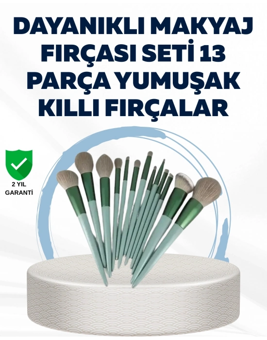 ® Profesyonel Kullanıma Uygun 13 Parça Makyaj Fırçası Takımı Fiber Kıllı