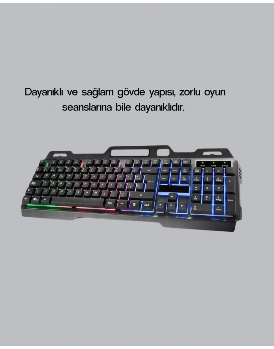 Profesyonel  Klavye Mouse Seti – RGB Işıklı, Türkçe Q, DPI Ayarlı, Dayanıklı Gövde