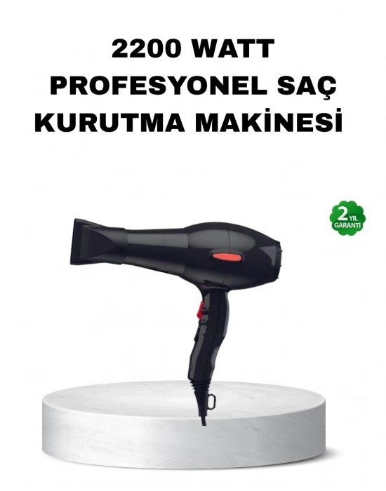 ® Profesyonel Saç Kurutma Makinesi – AC Motor, Soğuk Üfleme, 2 Hız Kademesi