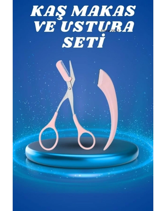 ® Profesyonel Taraklı Kaş Usturası ve Kaş Makası Bıyık Alma Kaş Usturası