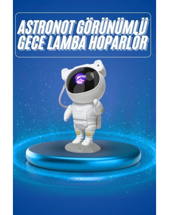 ® Projeksiyon Astronot Lamba Speaker Sevimli Astronot Bluetooth Hoparlör