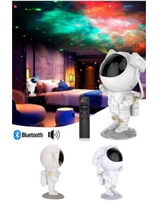 ® Projeksiyon Astronot Lamba Speaker Sevimli Astronot Bluetooth Hoparlör