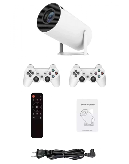 ® Projeksiyon Cihazı Video Oyun Konsolu Projektör Taşınabilir Ayaklı Çift Kollu 4K Çözünürlüklü