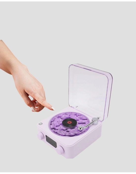 ® Projektör Işıklı Retro Hoparlör Bluetooth AUX USB Hafıza Kartlı 360° Sesli Şarjlı