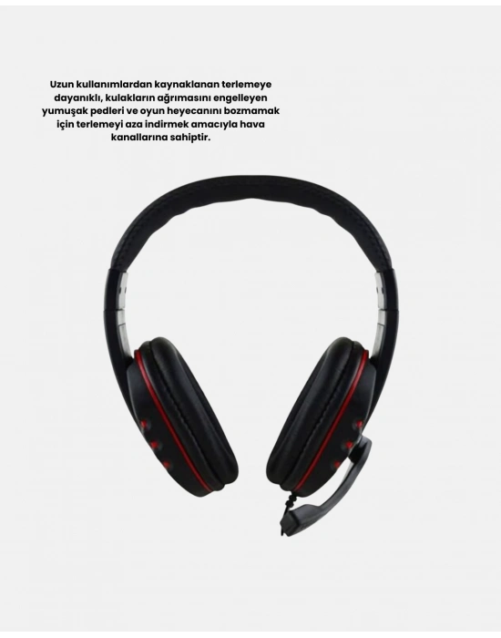 ® Rahat ve Dayanıklı Mikrofonlu Oyun Kulaklığı – Stereo Ses, Ayarlanabilir Kafa Bandı
