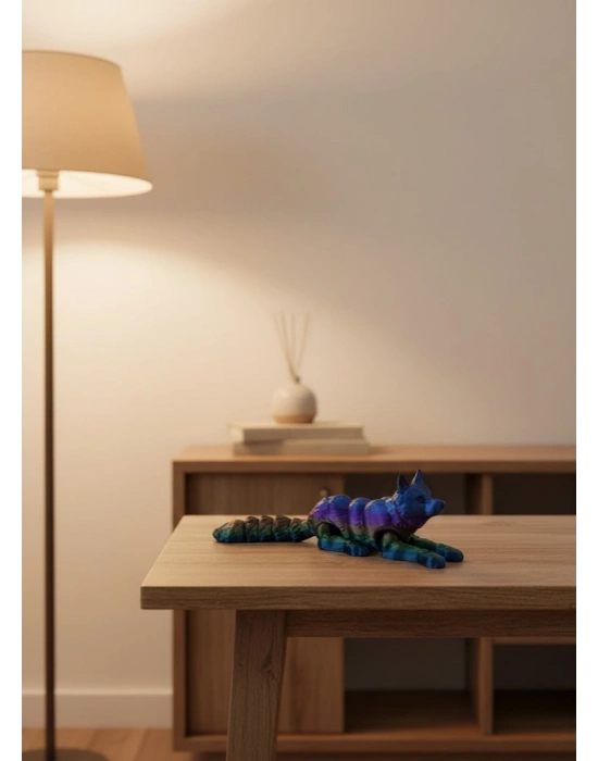 ® Rainbow hareketli kurt masa dekoru esnek eklem yapılı