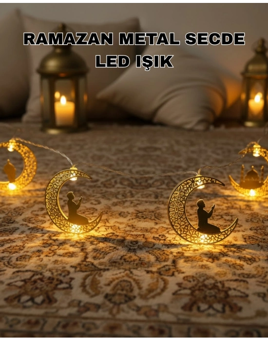 Ramazan Ay Işığı Secde Eden Adam Silüetli LED Peri Işığı