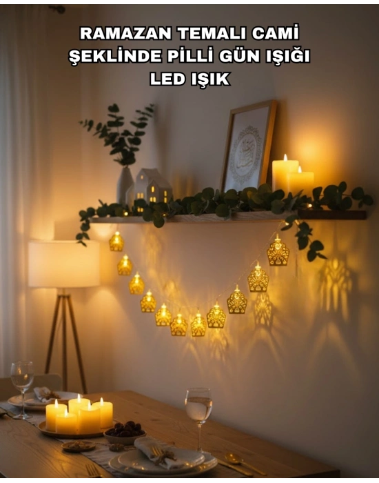 Ramazan Bayram Süslemesi İçin LED Işık Cami Figürlü Dekoratif Tasarım