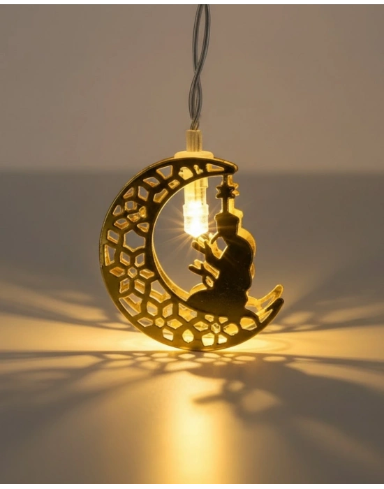 Ramazan Temalı Ay İçinde Secde Eden Adam LED Peri Işığı