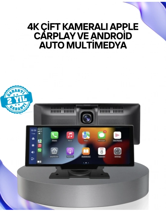 ® Renault Megane, Clio, Symbol, Captur, Toyota Corolla, Yaris, C-HR, Ford Focus, Fiesta Uyumlu Kablosuz CarPlay Multimedya 10.26” Dokunmatik Ekran