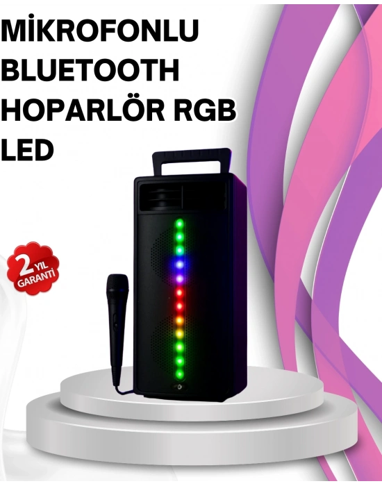 ® Renkli Işıklı Bluetooth Hoparlör – Taşınabilir, Güçlü Ses Performansı