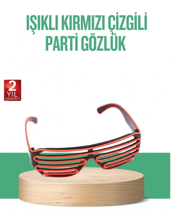 Renkli Işıklı Gözlük Eğlenceli Gece Aksesuarı
