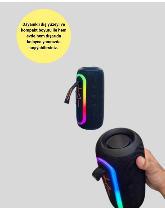 ® Renkli LED Işıklı Kablosuz Hoparlör IP67 Sertifikalı
