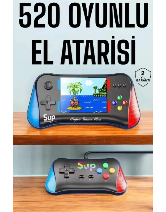® Retro 500 Oyunlu Nostaljik Oyunlu El Atari Gamebox Oyun Konsolu Çift Destekli