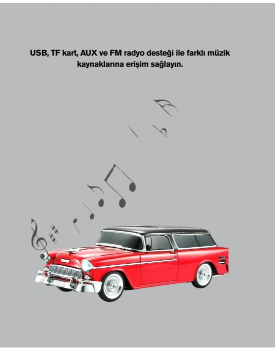 ® Retro Araba Şekilli Kablosuz Bluetooth Hoparlör