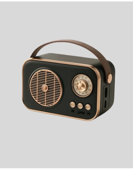 Retro Bluetooth Radyo – Nostaljik Tasarım, TF Kart ve USB Destekli