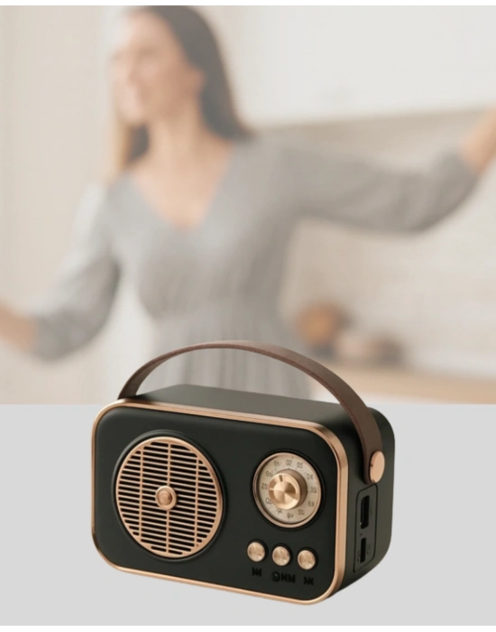 ® Retro Bluetooth Radyo – Nostaljik Tasarım, TF Kart ve USB Destekli