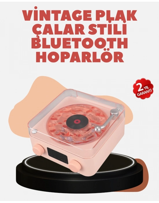 ® Retro Kristal Netliğinde Ses – Gece Işıklı Retro Bluetooth Hoparlör