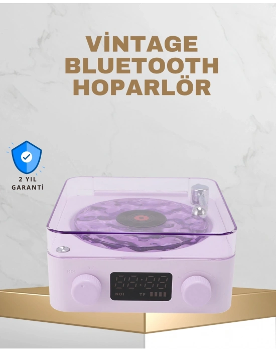 ® Retro Pikap Tasarımlı Bluetooth Hoparlör – Projektörlü Şarjlı Lamba