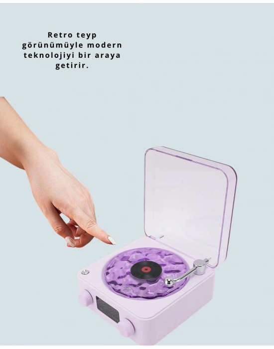 ® Retro Pikap Tasarımlı Bluetooth Hoparlör – Projektörlü Şarjlı Lamba