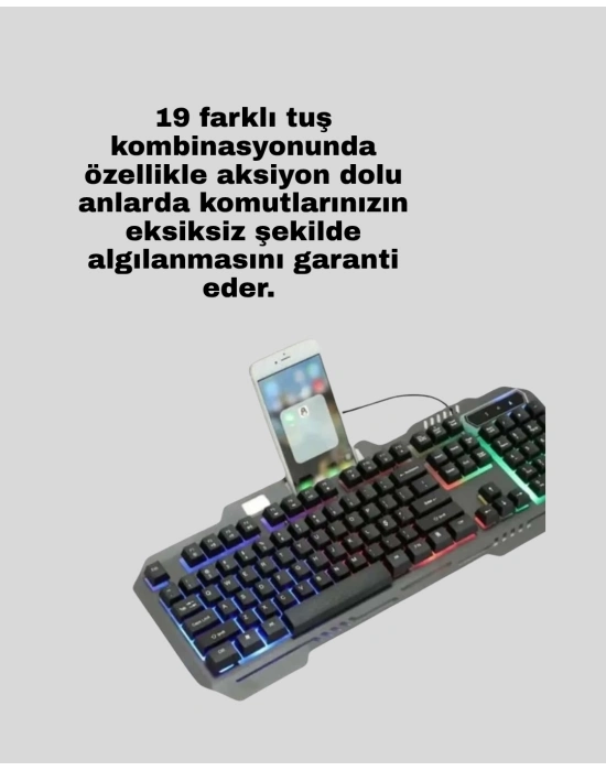 ® RGB Aydınlatmalı Oyuncu Klavye Mouse – Mekanik Hissiyat, Maksimum Kontrol