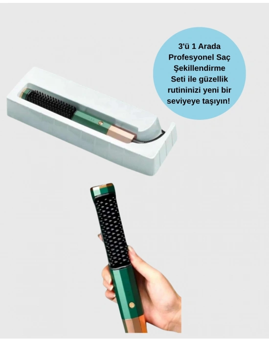 ® Saç Kurutma, Düzleştirici ve Tarak Tek Cihazda – 3 Kademeli Isı Ayarı