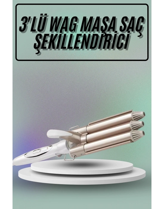 ® Saç Şekillendirici Wag Maşa Üçlü Yüksek Isı Ayarlı Seramik Kaplama